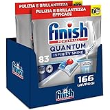 Finish Quantum Infinity Shine Pastiglie Lavastoviglie, 166 Capsule Lavastoviglie, per una Pulizia Profonda e Stoviglie Brilla