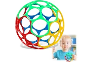 GUOYOU Oball Classic Ball, BPA-Free Teething Toys for Baby, Sensory Ball for Babies Teether, Unisex Sensory Toy Grabbing Ball for Babies, Baby Toys, for Early Educational Learning
