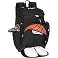WOLT | Basketball Backpack Bag with Separate Ball Compartment and Shoes PocketLarge Sports Equipment Bag for Basketball, Soccer, Rugby, Volleyball, Baseball Sport Backpack Bag