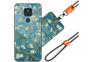 JEZSTHAI Funda Compatible con Motorola Moto E7 Plus Carcasa de Silicona Suave con Correa Colgante Correa de Cuello Cordón para Movil,Anti-Choque Protección Case con Patrón.Patrón*A10