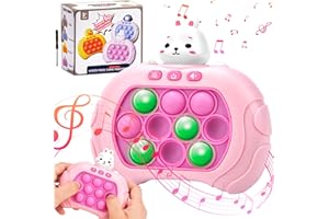 Vibbang Pop It Electrónico Juego, Push Burbujas Juego Consola, Quick Push Sensory Fidget Toy, Antiestres Educativo Juguete, Innovadora Rompecabezas Máquina de Juego para Niños y Adultos (B)