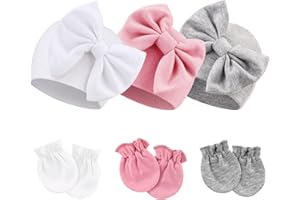 DRESHOW Sombreros y Gorras y Guantes para Bebé Recién Nacido Bebé Beanie Sombrero para Bebés Niñas Niños Gorros 0-6 Meses
