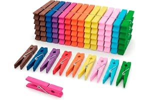 Klädespinnar i trä, rostbeständig spole, 50-pack, tvättklämmor