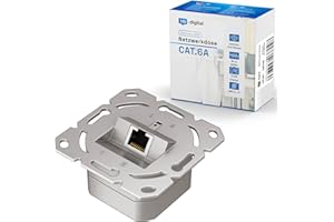 HB-DIGITAL 1x CAT 6a Netzwerkdose RJ45 1-Port STP geschirmt kompatibel mit starre LAN Kabel PoE T568A/B Standard Zinklegierung 10 Gigabit 50mm x 50mm - Ohne Gehäuse