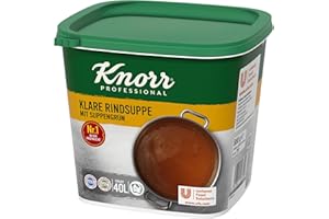‎KNORR Knorr klare Rindsuppe mit Suppengrün (Rinderbrühe nach bewährter Rezeptur) 1er Pack (1 x 0,88 kg)