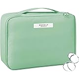 Beauty Case Donna Trucchi Specchio con Double Face Tascabile Pieghevole, Toiletry Make Up Bag per Ragazze, Organizer Cosmetic