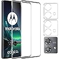 Pkila Tempered Glass for Motorola Moto Edge 40 Neo Screen Protector with Camera Lens Protector[2+2 Pack], 3D Curved Full Coverage HD Clear, Shatterproof Premium Quality Guard Protective Film