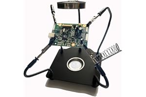 AURYEE Soldering Station Helping Hands with Magnifying Glass Third Hand PCB Holder Solder Tool Circuit Board Soldering Kit - Heavy Duty Base Plate