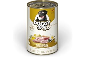 DOGGY Dog Paté Puppy/Junior Lot de 6 boîtes de 400 g de Nourriture Humide pour Jeunes Chiens, Nourriture pour Chiots sans céréales, avec Huile de Saumon et Moule aux orles Vertes, fabriquée en