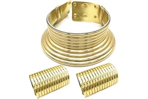 Hausdec Collana Africana Set di Collana Torre Esagerato Braccialetto a Donne Set di Nozze , plastica / resina