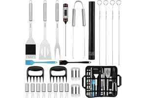 BBQ Grillbesteck Tool Set ,Edelstahl Grillzubehör 25 Stücke Stanew,aus Hochwertiger Edelstahl,Grill Zubehör Geschenk für Männer, für Garten und Camping