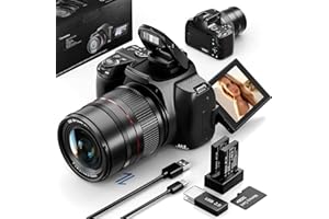 NBD Appareil Photo Numérique 4K 72MP, Zoom Optique 12X + Numérique 30X, Écran orientable 270°, WiFi/HDMI, Carte 32GB + 2 Batteries(Noir)