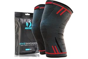 ‎AGILE NOW AGILE NOW® Kniebandage 2er Set Premium stabilisiert & schützt die Gelenke bei jeder Bewegung, Knie Bandage für Damen & Herren, rutschfeste & atmungsaktive Knee Pads, für jede Sportart