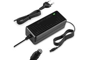 Xahpower Cargador Hoverboard, 42V 2A Cargador Patinete Electrico Compatible con Scooters Eléctricos Autoequilibrados, Scooters Eléctricos con Batería de Litio de 36V, Conector 9mm 3 Pines