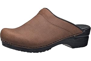 Sanita | Sonja Textured Mule Clog | Original Handmade Flexible Leather Clog for Women | Maximum stability | Anatomical shaped footbed with soft foam