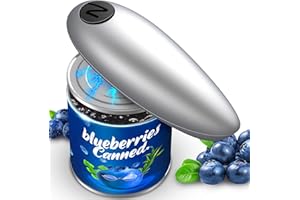 BEMKUUFGLI Dosenöffner Elektrisch, Elektrischer Dosenöffner Ohne Scharfe Kanten Hilft Menschen mit Schwachen Händen Dosen Leicht zu öffnen, auf Knopfdruck Dosenöffner Senioren Öffnet Runde Dosen (Silber)