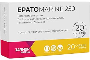 Cardo Mariano Fegato con Glutatione Forte, 200 mg Silimarina, Integratore Depurativo Fegato e Detox Fegato e Intestino - Epatomarine 20 Capsule J.Armor Pharma