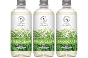 AROMATIKA TRUST THE POWER OF NATURE Ricarica Diffusore di Profumo per Ambiente Lemongras 1500ml / 3x500ml - Olio Essenziale con Naturale Citronella - Diffusore a Lamella di Fragranza - 100% Puro Fragranze Intenso e Duraturo