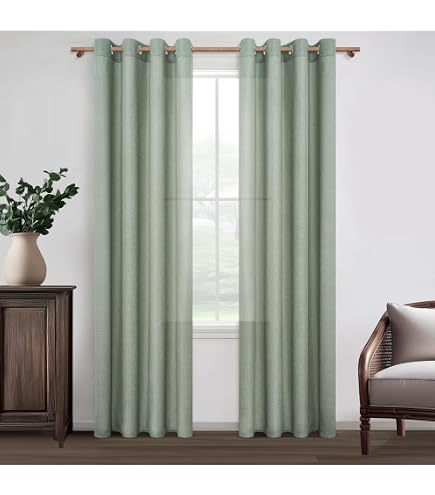 Douceur D'Intérieur Tenda Oscurante Con Occhielli - 135x240 Cm, Colore Salvia, Blocca La Luce, Per Soggiorno E Camera - 3