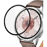 Microsonic Huawei Watch GT 6 46mm Tam Kaplayan Temperli Cam Full Ekran Koruyucu Siyah [Watch GT 6 46mm ile Uyumlu Ekran Koruy