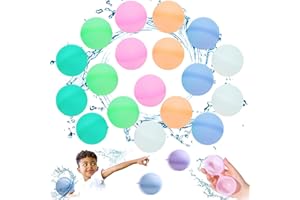 HBSFBH Wasserbomben Wiederverwendbar, 18 Stück Schnell Befüllbare Silikon Spritzbälle, Wasserballons Bomben, Splash Bälle, Schnell Befüllbare Wasserbälle, Reuseable Wasserballons für Kinder Erwachsene