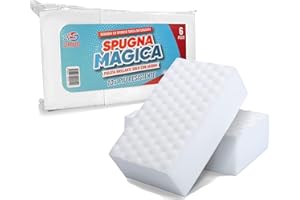 Stravos Spugna Magica, Gomma Multisuperficie Pulisci Scarpe Muri E Porte, Spugnette Cucina E Cancella Macchie Muro In Melamina, Rimuove Germi E Batteri, Per La Pulizia Dell'auto 10 X 6 X 3 Cm 6 Pezzi