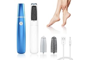 PROBUK Removedor de Callos Eléctrico Recargable con Rodillo Giratorio 360° y Diseño Impermeable, Lima de Pies Profesional para Piel Dura y Talones Agrietados（Azul）