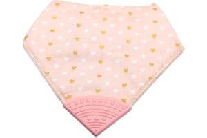 V&D HOME - Baby and Toddler Dribble Bib with Teether | 0-18 month Teething Bibs for Baby and Toddler | 100% BPA & Pthalate Free | Bandana bib with teether