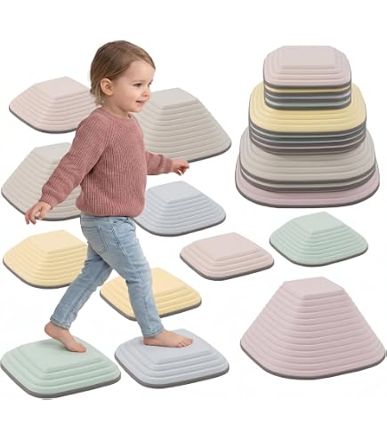 Bambini 5 Pierres D'équilibre Enfants Empilables | Parcours Motricité 3-6 Ans - 100 Kg Capacity