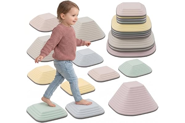11 st Stepping Stones for Kids, Psykomotricitet Stapelbar Balans, Balanssten för barn, halkfri för inomhus och E