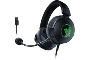 Razer Kraken V3 - Cuffie da gioco USB cablate con Razer Chroma RGB (Driver TriForce in Titanio da 50 mm, THX Spatial Audio, Microfono Cardioide Rimovibile HyperClear, Chroma RGB) Nero