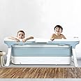 balurukt Foldable Bathtub, Portable Foldable Bathtub for Shower, Portable Bath Adult, Soaking Bathtub for Hot Bath and Ice Bath, Sauna Bath Tub Collapsible Tub, Folding Bathtub, Hot Bath 1.5M
