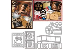 GLOBLELAND Matrices de Découpe de Cadre de Projecteur Billets de Cinéma en Métal Cadre de Film Matrices de Découpe Modèles pour Scrapbooking Journal Gaufrage Décoration Artisanale en Papier