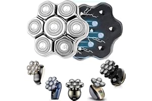 LIROKE Universal 7 Magnetic Replacement Blades for ROSSIFUR Lovcoyo Gisaae Bazivve ElectriBrite Freebird Grooming Head Shaver Replacement Heads(silver7Magnetic)