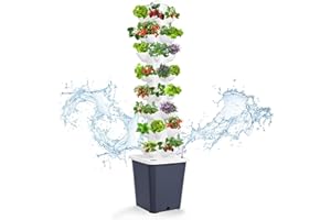 LIROPAU Hydroponic Growing System 40 Pods 8 Layers Hydroponics Tower Set, Garden Hydroponic Tower with 10L Water Tank for Indoor Herbs, Fruits, and Vegetables, Aeroponics Growing Kit for Gardening Lover