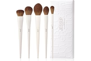 Jessup pennelli make up pennelli trucco 5 pz pennelli trucco viso pennello fondotinta morbido vegano pennello fard pennello bronzer contour Pennello evidenziatore pennello cipria soffice T493