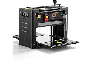 VEVOR Planhyvel 1 800 W hyvelmaskin 2 hyvelknivar, tjocklekshyvelmaskin max. Skärdjup 0,3 cm max. Skärtjocklek 15 cm hyvel perfekt för träbearbetning för snickare hemmafixare och dekoratörer