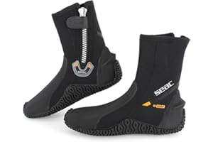 SEAC Basic HD, Calzari da Subacquea in Neoprene da 5 mm con Cerniera Laterale e Suola Semi Rigida