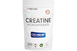 ‎PROFUEL CREAPROOF® Creatin Monohydrat 1000g Beutel - Creatin mit erstklassiger Reinheit, durch unabhängige Laboranalysen bestätigt - Kreatin-Monohydrat mit 3 g Creatin pro Portion - 100% vegan