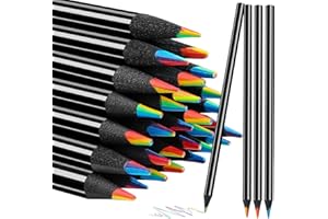 Gelanty Rainbow Pencils, 12Pcs Colouring Pencils for Adults, Arts and Crafts, Drawing Coloured Pencil, Party Bag Fillers Gifts