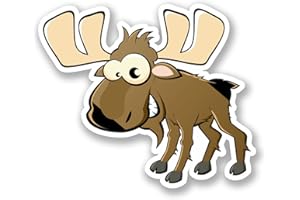 DESTINATIONVINYL 2 x Sticker vinyle en Silly Moose iPad Ordinateur Portable Casque Canada Animal Cadeau Enfant # 4636 - 10cm Wide x 8.5cm Tall