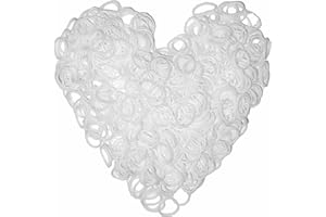 Yowamho 900 White Rubber Band with 24 S-Clips and 1 Small Crochet, Elastic, Not Easy to Break