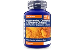 Zipvit Glucosamine and Chondroitin High Strength Complex with Turmeric, Vitamin C, Rosehip, Ginger & Zinc. Joint Supplements 90 Capsules