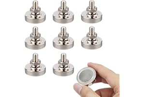 XSQD 8 Pezzi Magneti al Neodimio Con Vite M6, Ventose Magnete potente Ferro Neodimio, Sedile Magnetico Fisso Dell'apparecchio, Adatto per Fissare la Base Della Staffa Luminosa LED Della Fotocamera