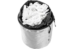 FOXYDRY Bolsa para pinzas de ropa, bolsa para pinzas de tela, cesta para pinzas impermeable para interior y exterior con mosquetón (32 pinzas)