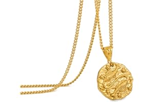 Speroto Zodiac Necklace - Stainless Steel 12 Constellation Necklace for Men/Women Gold/Silver Plated Matching Necklaces - Horoscope Astrology Embossed Pendant Necklace - Gifts for Women Men