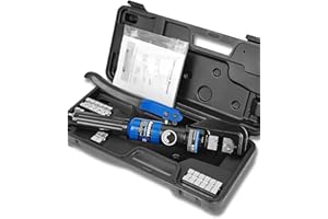 AMZCNC 8 Tons 9 Dies Hydraulic Crimper, Hydraulic Crimping Tool 4-70mm², Wire Battery Cable Lug Terminal Crimper