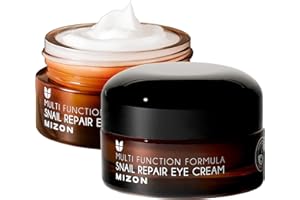 [Mizon] Crema Reparadora para los ojos con extracto de baba de caracoles (25ml) Tratamiento de ojeras, arrugas y patas de gallo, antienvejecimiento, hidratante (Snail repair eye cream)
