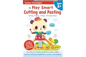 Play Smart Cutting and Pasting Age 3+: Preschool Activity Workbook with Stickers for Toddlers Ages 3, 4, 5: Build Strong Fine Motor Skills: Basic Scissor Skills (Full Color Pages)