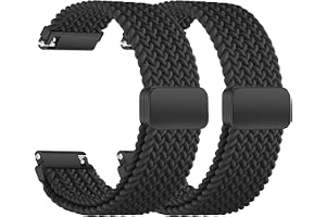 2-pack 22 mm nylon sport elastisk flätad magnet klocka armband kompatibla med Garmin Venu 3 2/Forerunner265 armband – Amazfit